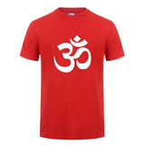 OM AUM SYMBOL  Relaxation T-Shirt For Male Men Funny Cotton Short Sleeve Streetwear JN BUDDHISM OM MANI PADME HUM T Shirt