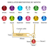 Stainless Steel Bar Engrave Pendant Necklace Custom Nameplate Infinite Loop Birthstone Necklace Personalized Gift Dropshipping