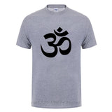 OM AUM SYMBOL  Relaxation T-Shirt For Male Men Funny Cotton Short Sleeve Streetwear JN BUDDHISM OM MANI PADME HUM T Shirt