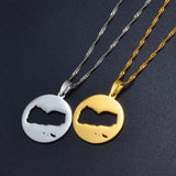 Anniyo Round Yemen Map Pendant Necklaces Jewelry Maps of Yemeni  @257521
