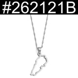 Anniyo Outline Liban Map Pendant Necklaces Jewelry Lebanon Map Chain Necklaces #262121
