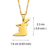 Anniyo Trinidad and Tobago Map Heart Pendant Necklace Gold Color Jewelry @245521