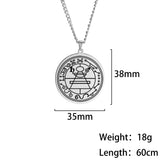 Dawapara Protection Secret Seal of Solomon Jewelry Wealth Fortune Amulet Pendant Necklace Talisman Stainless Steel Necklace