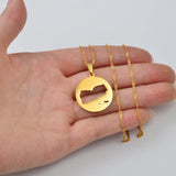 Anniyo Round Yemen Map Pendant Necklaces Jewelry Maps of Yemeni  @257521