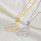 Anniyo Outline Liban Map Pendant Necklaces Jewelry Lebanon Map Chain Necklaces #262121