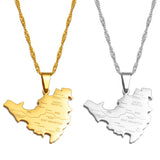 Anniyo Sint Maarten and Saint-Martin Island Map Pendant Necklaces Saint Martin SXM Jewelry @247621