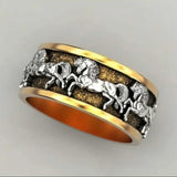 Wholesale Trendy 2 Colors New Galloping Horse Animal Ring Pentium Mustang and Rings Men's Rings Jewelry