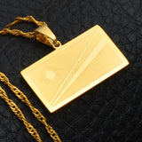 Anniyo The Republic of Marshall Island Flag Necklaces for Women/Girl Gold Color & Stainless Steel Jewelry #029221