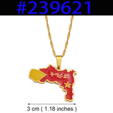 Anniyo Tigray Region Map Flag of Ethiopia Pendant Necklaces Jewelry for Women Girls #239621
