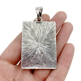 ZXZ 2pcs Tibetan Silver Large Tree Rectangle With Imitation Stone Charms Pendants for Necklace Jewelry Making Findings 67x35mm