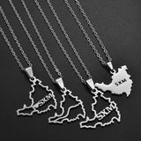 Anniyo Sint Maarten / Saint-Martin Island Pendant Necklaces Women Girls Saint Martin Gold Color Silver Color SXM Jewelry #268521