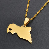 Anniyo The Central African Republic Map Pendant Necklaces Central Africa Centrafricaine Jewelry #008821