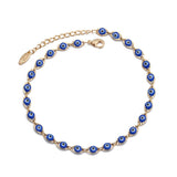 Lucky Eye Turkish Evil Eye Ankle Bracelet Gold Color Copper Foot Leg Chain Anklet Fashion Jewelry Gifts for Women Men EY6734