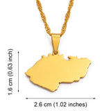 Anniyo The Czech Republic Map Pendant & Necklaces for Women Ceska Country Maps Jewelry @021921