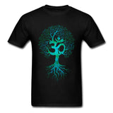 Men Tshirt Om Tree Of Life T Shirt Black T-shirt Europe Tops Tees Cotton Fabric Slim Fit Thanksgiving Day Clothes Birthday Gift