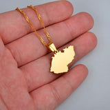 Anniyo The Czech Republic Map Pendant & Necklaces for Women Ceska Country Maps Jewelry @021921