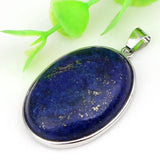 Natural Crystal Oval Shape Stone Pendants For Women Amethyst Rose Quartz Lapis Lazuli Labradorite Gemstone Pendant Jewellery
