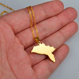 Anniyo The Republic of Moldova Map Pendant & Necklaces for Women Country Maps Jewelry Moldovan  #022121