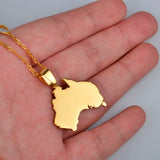 Anniyo The Commonwealth of Australia Map Pendant & Necklaces for Women AUS Country Maps Jewelry @021521