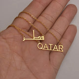 Anniyo Qatar Pendant Necklaces for Women Girls Fashion Stainless Steel Jewelry Qatar's  #029821