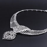 CYNTHIA New Fashion African Jewelry Set Dubai Silver Plated Bridal Necklace Earrings Set Crystal Indian Wedding Jewelry