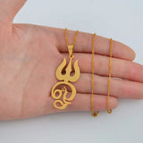 Anniyo Tamil om Sign Pendant Necklaces for Women Girls TAMIL OM Symbol Jewelry Indian Religion #051621