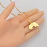 Anniyo The Republic of Guinea Map Pendant Necklace Women Girls Gold Color Jewelry Map Of Guinea Necklaces Guinee #101321
