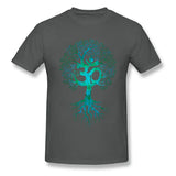 Men Tshirt Om Tree Of Life T Shirt Black T-shirt Europe Tops Tees Cotton Fabric Slim Fit Thanksgiving Day Clothes Birthday Gift