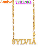Anniyo Personalized Letters Necklaces Women Men Girls Customize Name Jewelry Birthday Items (Production time 7-15 days) #100521