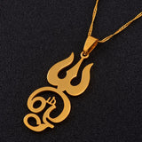 Anniyo Tamil om Sign Pendant Necklaces for Women Girls TAMIL OM Symbol Jewelry Indian Religion #051621
