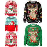 2025 Ugly Christmas Sweater For gift Santa Elf Funny Pullover Womens Mens Jerseys Party Birthday SnowmanXmas Sweatshirt