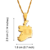 Anniyo The Republic of Ireland Map Gold Color Pendant and Thin Chain Necklaces Poblacht na Heireann Country Maps Jewelry @020821