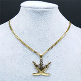 Arabic Retro Imam Ali Sword Muslim Islam Knife Chain Necklaces Stainless Steel Necklace Men/Women Gold Color Jewelry N3435S05