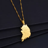 Anniyo Republic of Korea & City Name Pendant Necklaces for Women Girls South Korea Jewelry Maps Korean  #251021