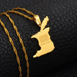 Anniyo Trinidad and Tobago Map Flag Pendant and Necklace Gold Color Trendy Jewelry @000421