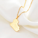 Anniyo Republic Of Iraq Map Cities Pendant Necklace Gold Color Jewelry Map Of Iraq Necklaces #153621