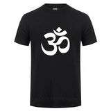 OM AUM SYMBOL  Relaxation T-Shirt For Male Men Funny Cotton Short Sleeve Streetwear JN BUDDHISM OM MANI PADME HUM T Shirt