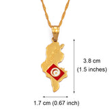 Anniyo Tunisie Map Pendant Necklace Tunisienne Jewelry Tunisia Maps #006810