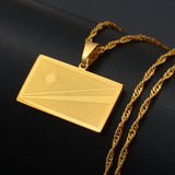 Anniyo The Republic of Marshall Island Flag Necklaces for Women/Girl Gold Color & Stainless Steel Jewelry #029221