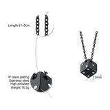 Vnox Men's Cool Cube Dice Style Necklaces Stainless Steel Male Lucky Gifts for Him Jewelry