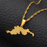 Anniyo The British Virgin Islands Tortola BVI Map Pendant Chain Necklaces for Women Girls Jewelry #115621