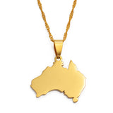 Anniyo The Commonwealth of Australia Map Pendant & Necklaces for Women AUS Country Maps Jewelry @021521