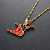 Anniyo Trinidad and Tobago Map Rhinestone Pendant Necklaces Trinidad & Tobago Jewelry Ethnic  @237206