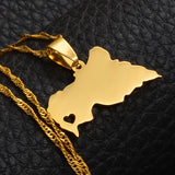 Anniyo The Central African Republic Map Pendant Necklaces Central Africa Centrafricaine Jewelry #008821