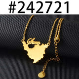 Anniyo Sint Maarten and Saint-Martin Island Pendant Necklace SXM Saint Martin Gold Color Silver Color Jewelry #242721