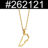 Anniyo Outline Liban Map Pendant Necklaces Jewelry Lebanon Map Chain Necklaces #262121