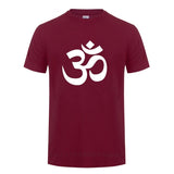 OM AUM SYMBOL  Relaxation T-Shirt For Male Men Funny Cotton Short Sleeve Streetwear JN BUDDHISM OM MANI PADME HUM T Shirt