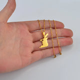 Anniyo Trinidad and Tobago Map Heart Pendant Necklace Gold Color Jewelry @245521