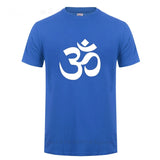 OM AUM SYMBOL  Relaxation T-Shirt For Male Men Funny Cotton Short Sleeve Streetwear JN BUDDHISM OM MANI PADME HUM T Shirt