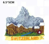 Switzerland Snow Mountain Lovers Squirrel Skiing 3D Fridge Magnets Tourism Souvenirs Refrigerator Magnetic Stickers Gift
